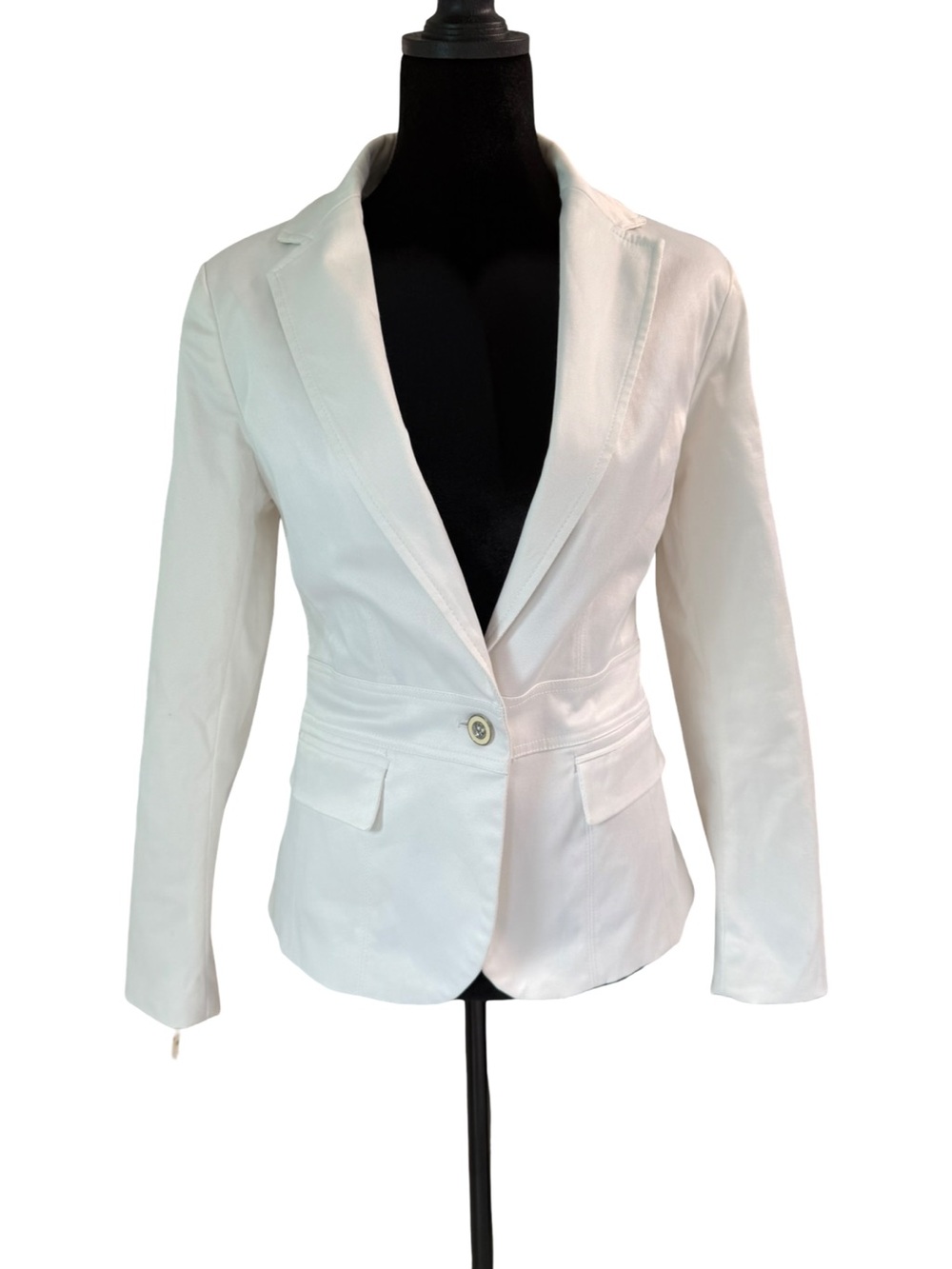 7th Avenue Design Studio NY&Co Women’s White Lined Button Blazer Size 4